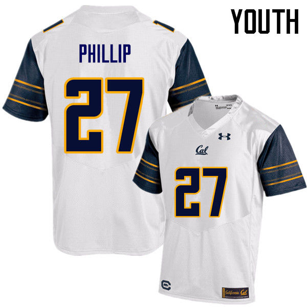 Youth #27 Erik Phillip Cal Bears (California Golden Bears College) Football Jerseys Sale-White
